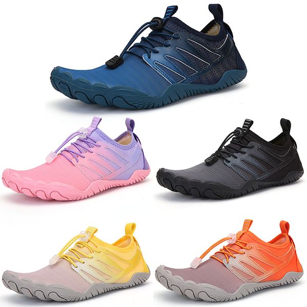 Rabatt Nicht Marke Männer Frauen Laufschuhe Schwarz Grau Gelb Rosa Lila Blau Orange Fünf Finger Radfahren Waten Outdoor Schuh 36-47