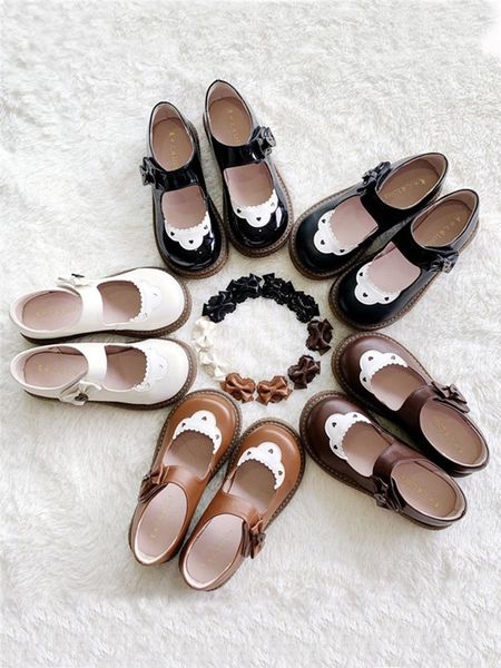 

new lolita women's round bottom bowknot ulzzang great japanese platform shoes vintage loli harajuku mary jane ihyw, Black