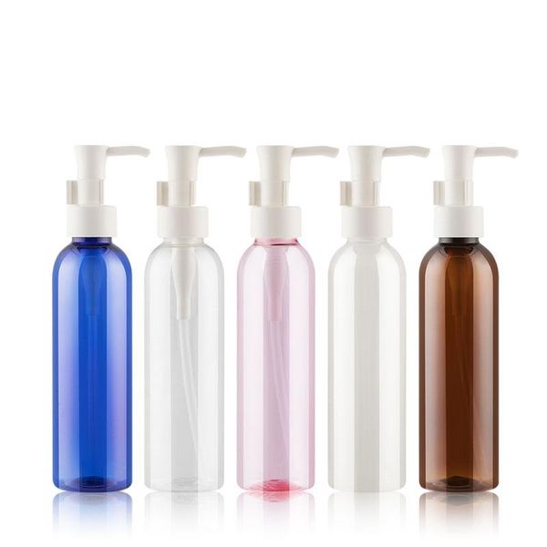 

storage bottles & jars 200ml x 24 clear brown blue empty pump bottle for cosmetic lotion liquid essential oil shampoo portable travel refill