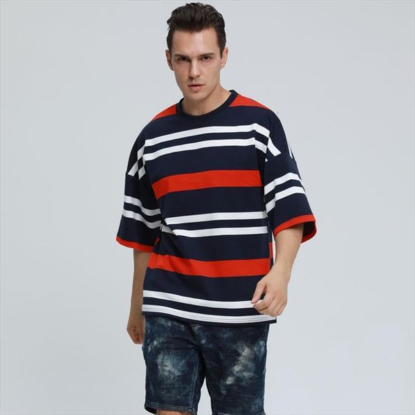 

fresh summer harajuku fight color men stripe short sleeve women loose couple half sleeved oversized, White;black