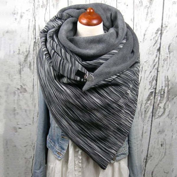 

scarves winter wraps for women animal prints button soft wrap casual warm shawls multi-purpose outdoor plaid scarf fashion, Blue;gray