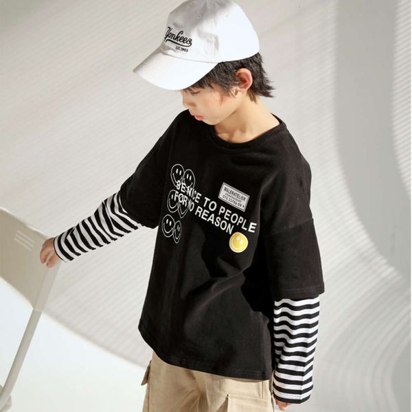 

spring clothing boys' 2021 new cuhk long sleeve t-shirt, Blue