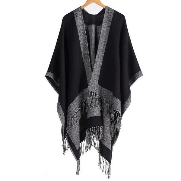 

scarves women tassels shawls oversize pashmina artificial cashmere muffler cape thick bufanda winter warm poncho pallium muslim hijab, Blue;gray