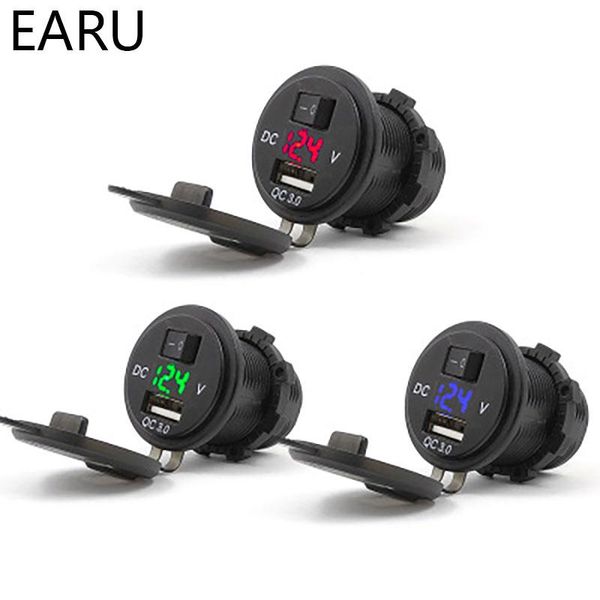 

voltage meters qc3.0 quick charge energy saving time meter voltmeter display ,car charger with smart on/off waterproof