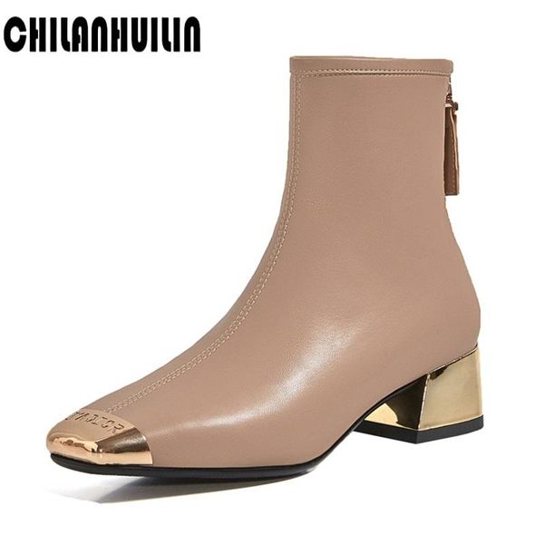 

boots brand stretch fabric ankle for women metal square toe high heels shoes woman heel scock ladies party pump, Black