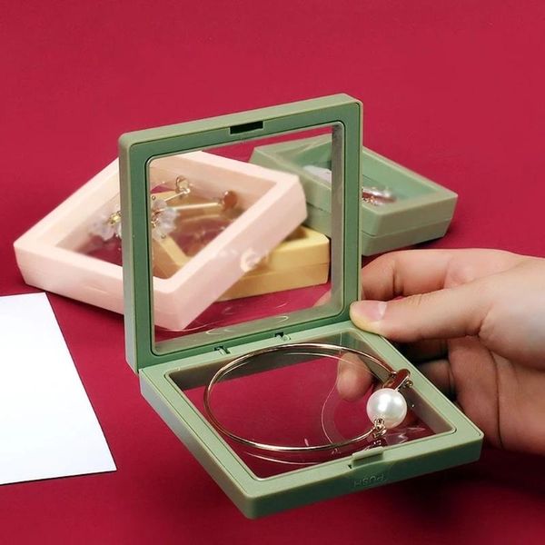 

jewelry pouches, bags 10pcs creative simple dust-proof transparent pe film display storage box plastic cosmetics, Pink;blue