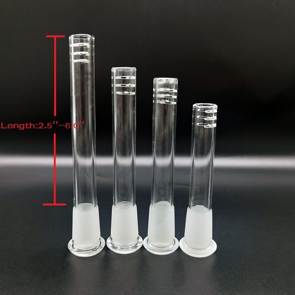 Wasserpfeifen-Wasserpfeifen-Glas-Downstem für Bong-Becher-Rauchzubehör 14 mm 18 mm männlich-weibliches Gelenk 2,5 Zoll bis 6,5 Zoll mit 6 Cuts Down-Stamm-Reduzierstück-Adapterrohren