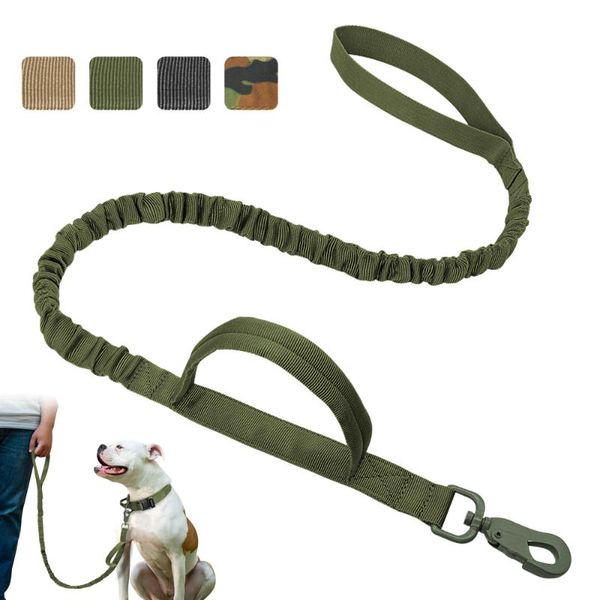 

dog collars & leashes tactical leash training 2 handle pet bungee elastic leads rope for medium large dogs