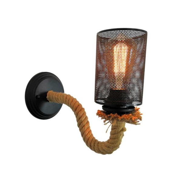 

vintage retro rope wall lamp sconce wall lights e27 industrial decor indoor lighting bedside lamp dining room bedroom light