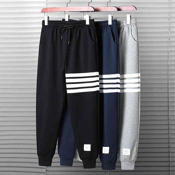 

spring and autumn fashion casual four bar sports loose legged knitted, Black