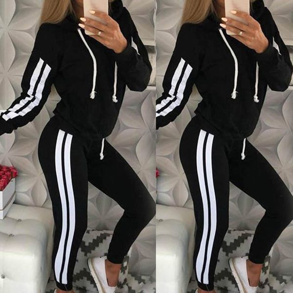 

new fashion 2pcs women ladies clothing sets tracksuit hoodies sweatshirt pants sets outwear casual autumn winter suit, Gray