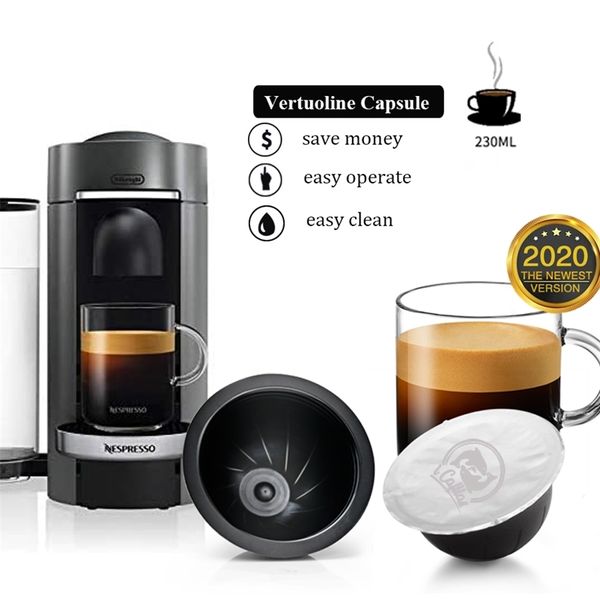 ICas Capsule di caffè riutilizzabili, cialde ricaricabili Vertuo compatibili con Nespresso Vertuoline GCA1 e ENV135 210712