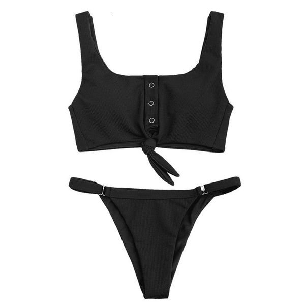 

new solid color open back women's 2020 fashion split bikini swimsuit, White;black