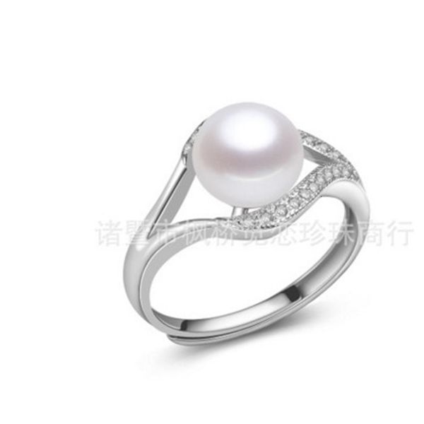 

noble 925 silver pearl women's ring s open size (20.9) dsd