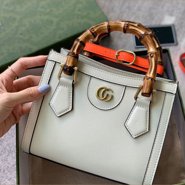 

2021 fashion handbag ni rong zuer's same mini tote diana bamboo leather high sense handbag, women's bag