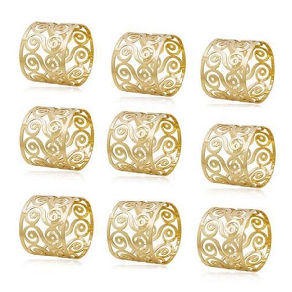 

napkin rings 9pcs/lot round hollow ring el beautiful wedding banquet deskdecorations