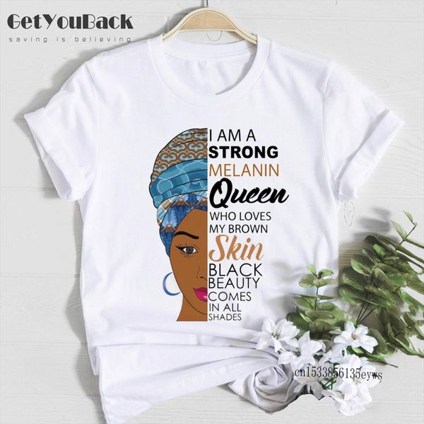 

i am strong melanin queen men t shirt who loves my brown skin black beauty comes in all shades print, White;black