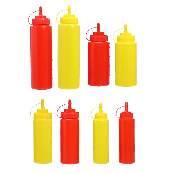 

storage bottles & jars 8pcs sauce kitchen squeeze tomato catchup dispenser