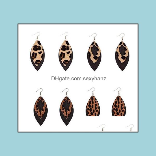 

dangle & chandelier earrings jewelry s937 fashion leopard pu leather faux drop delivery 2021 kpfs3, Silver