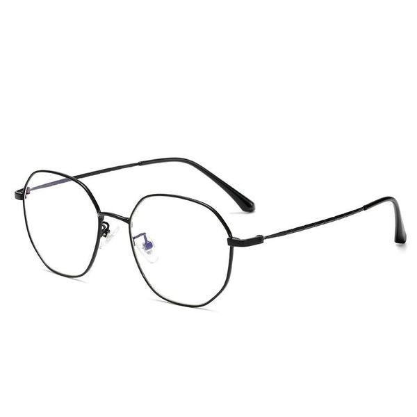 

fashion sunglasses frames 2021 metal frame retro round eyeglasses women optics myopia classic men computer eye glasses anti-blue light, Black