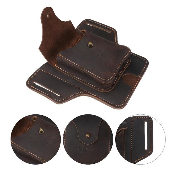 

outdoor bags 1pc vintage waist bag stylish men's mobile phone leather