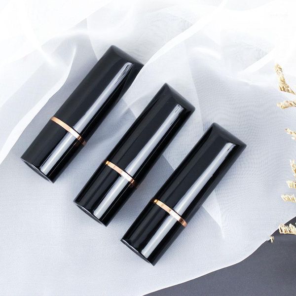 

elegant round bright black lipglosstube lipstick tube empty lip blam packaging material diy 12.1mm