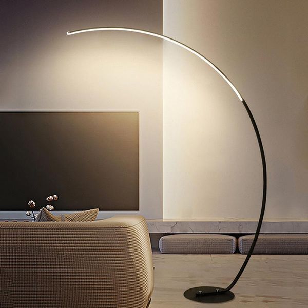 

floor lamps nordic arc shape lamp led dimmable remote control standing light for living room bedroom study home decor indoor lighting