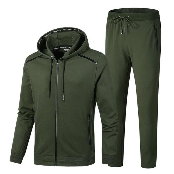 

men's tracksuits hight quality 50kg-102kg fashion mens tracksuit set casual zipper hoody hoodies and pants two-piece, Gray