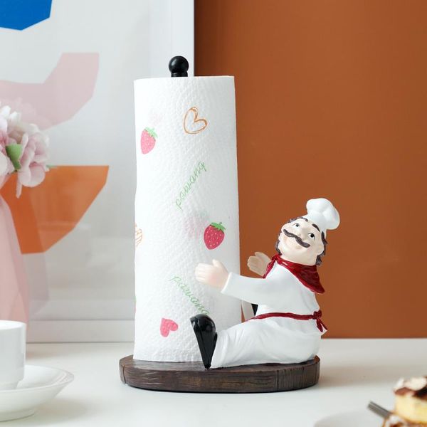 

tissue boxes & napkins resin chef figurine paper roll holder toilet bathroom table home decorative kitchen napkin