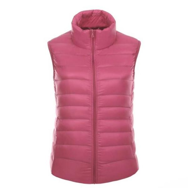 

women's vests wholesale / retail women vest 2021 -selling light and thin down stand-up collar fashion casual jacket, Black;white
