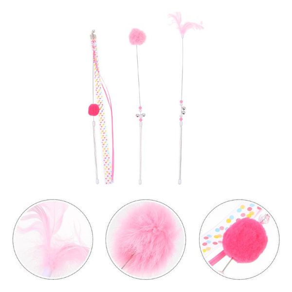 

cat toys 3pcs teaser wands kitten stick interactive pet supplies