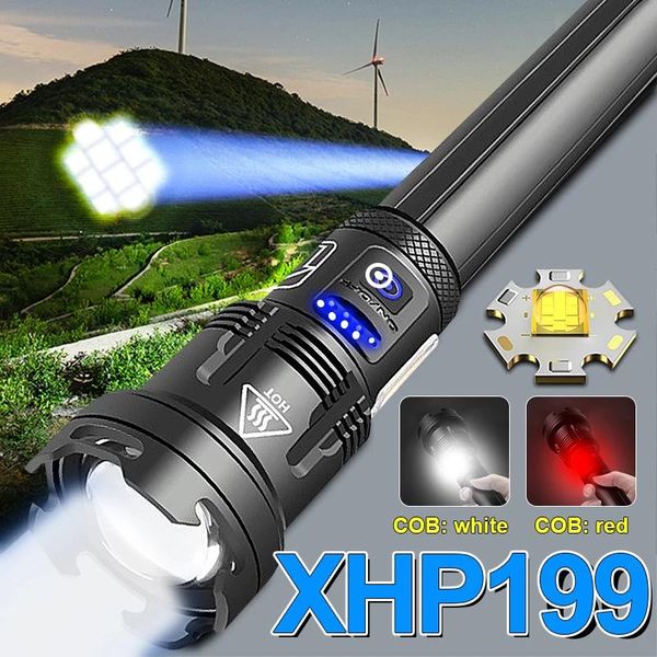 

flashlights torches est led xhp199 most powerful torch xhp160 xhp90 tactical 18650 usb rechargeable hunting flash light
