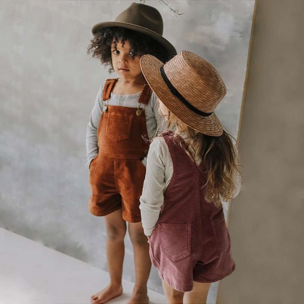 

children's wear suspenders ins corduroy shorts, Blue