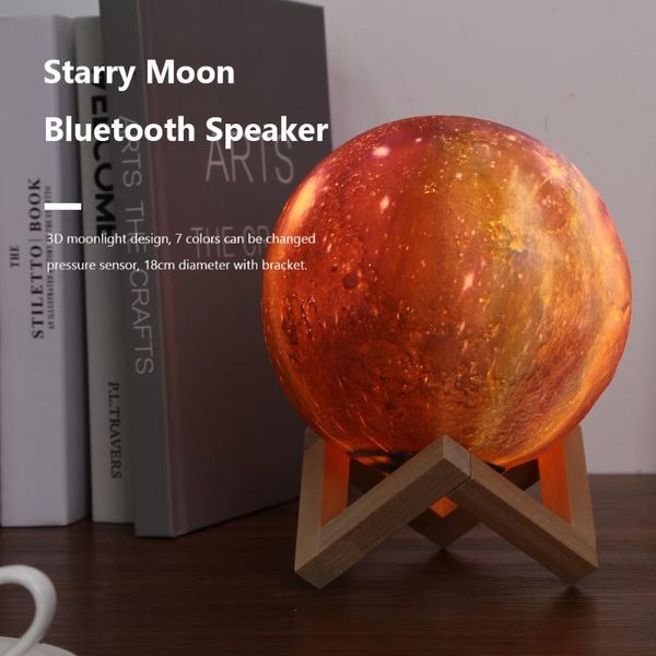 

portable speakers remote control quran speaker wireless sq-530 7-color led touch 3d moon nightlight for bedroom
