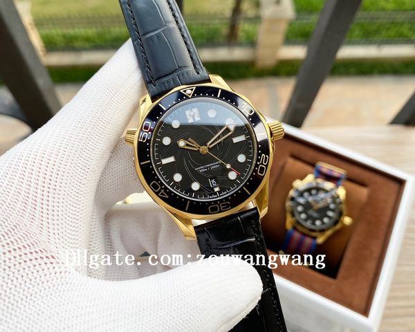 

2021 sea aqua business watches 007 terra men planet sport wristwatches ocean james bond boss master mens watch d1031, Slivery;black