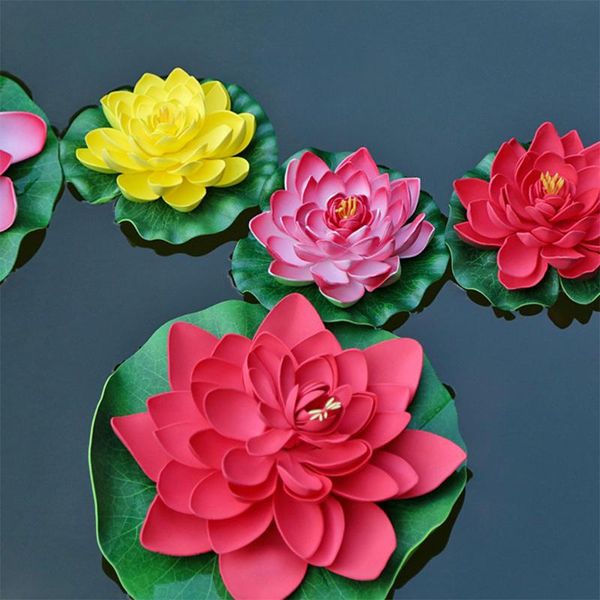 

decorative flowers & wreaths fake lotus leaves waterscape plants artificial floating garden decoration living room water lily pool
