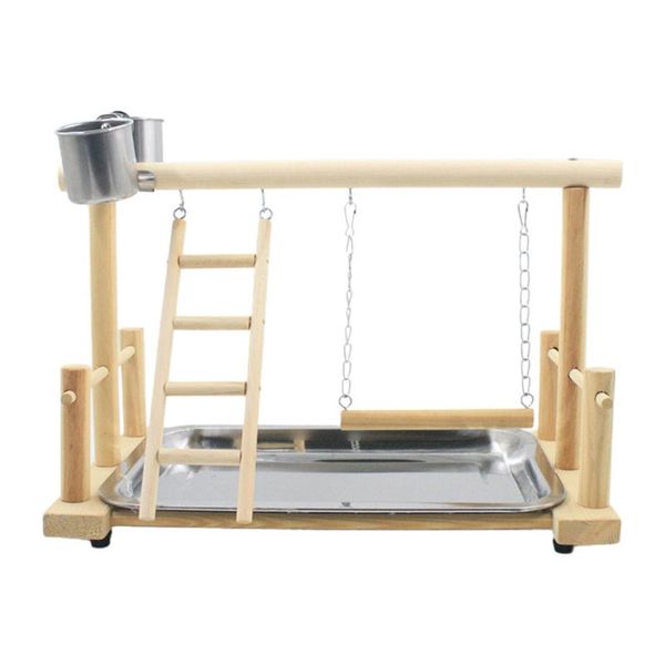 

other bird supplies portable climbing anti bite wooden perch household pet with tray cage standing training frame parrot playstand