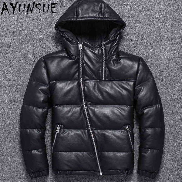 

afun men's leather et, winter coat, korean style, lxr683200, Black