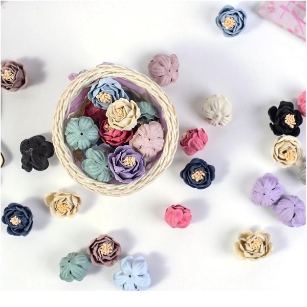 

10pcs/lot 3cm silk rose flower head artificial flower wedding party home decor diy wreath scrapbook gift box craft fak jllzro