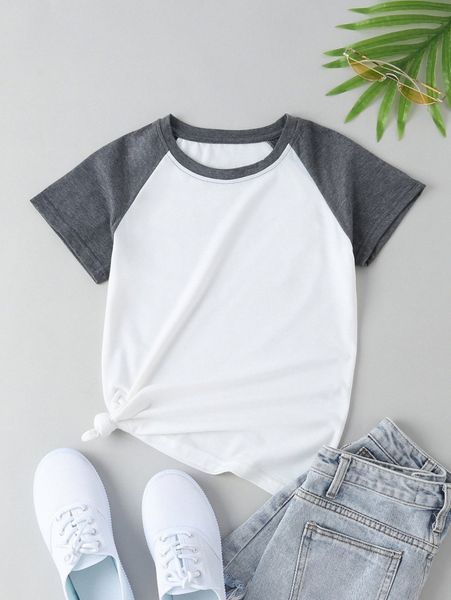 

contrast raglan sleeve tee y3h3#, White