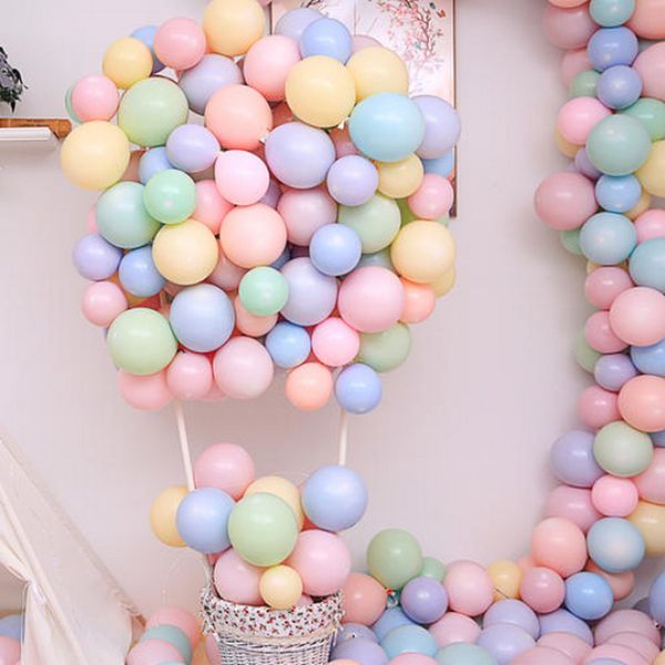 День рождения Латексные воздушные шары 10 дюймов 100 шт. Многоцветные пастельные конфеты Свадебные булоны круглые макаронные арки украшения с днем ​​рождения