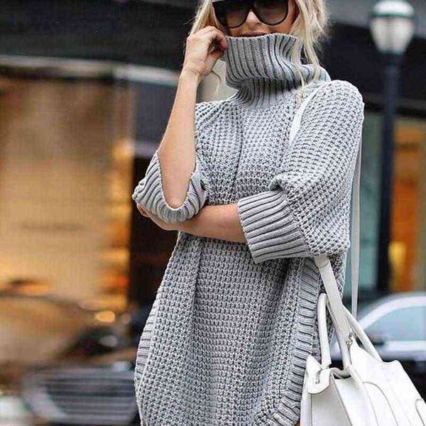 

fashion womens sweater casual turtleneck half sleeve kintted loose streetwear pullovers female winter, White;black