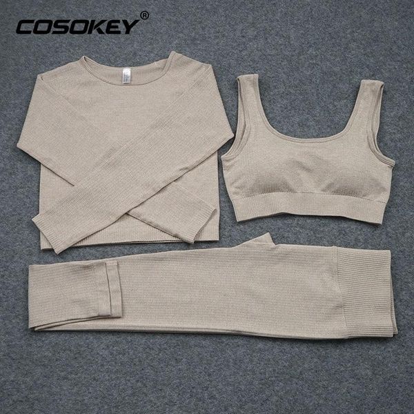 

women's sportswear workout clothes yoga set athletic wear sports gym legging seamless fitness bra crop long sleeve yoga suit, White;red