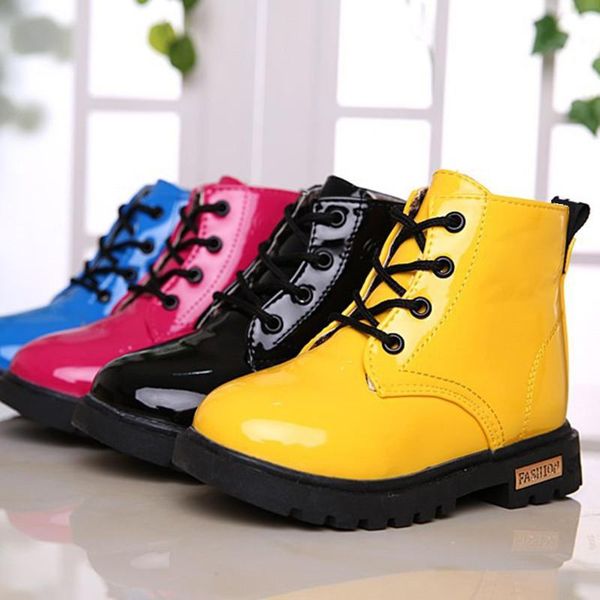 

children casual shoes autumn winter boots boys shoes fashion leather soft antislip girls boots high cotton sneakers, Black;grey