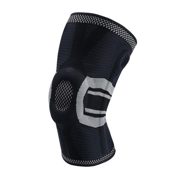 

elbow & knee pads 1pc pad sleeve breathable compression leg warmer patella protector outdoor knitted gym fitness, Black;gray