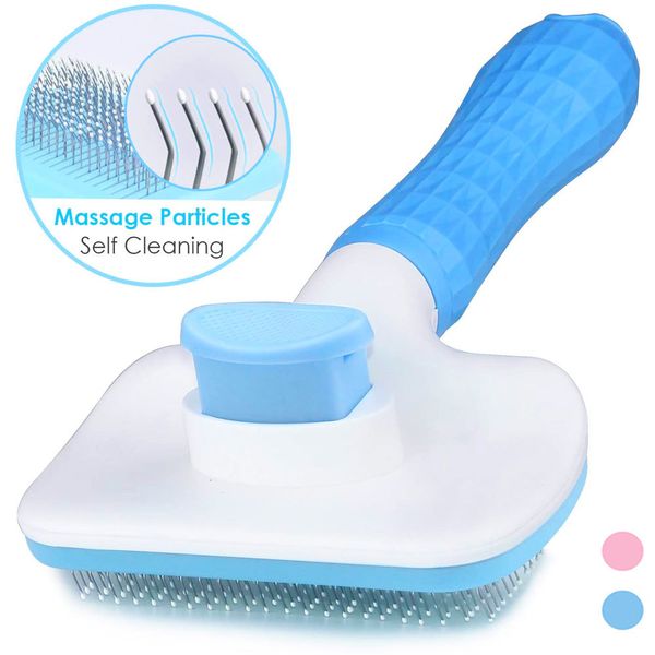 

beauty tools dog clippers self cleaning slicker brush cat with massage particles removes loose hair grooming comb promote circulation pet