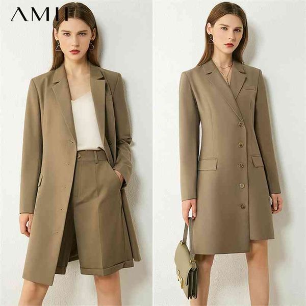 

minimalism autumn women's suit dress solid lapel belt knee-length fashion double breasted coat 12030296 210527, White;black