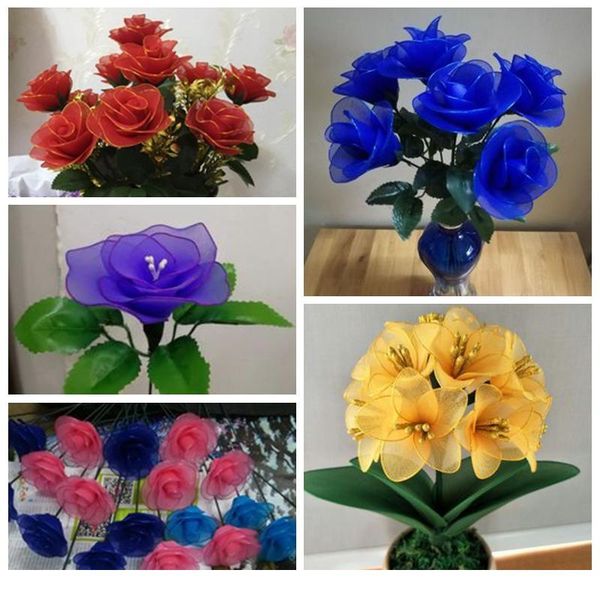 

5pcs tensile nylon stocking flower diy flower making material handmade craft wedding party handmade crafts diy wreath jllxkj