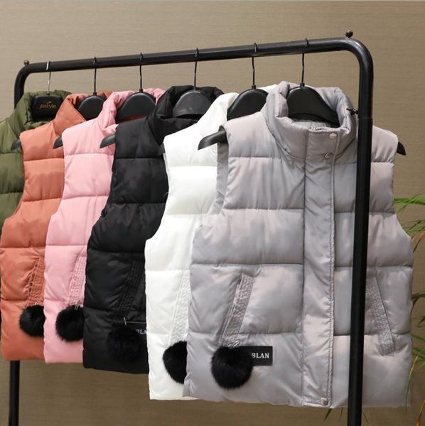 

women's vests lusumily plus size 4xl thick women winter vest waistcoat 2021 autumn cotton female casual warm sleeveless jacket coat, Black;white