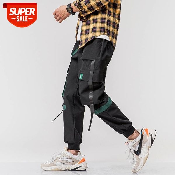 

hip hop streetwear sport 2020 spring autumn rock black green men's pocket harem pants fashions joggers casual skateboard trouser #9a9h